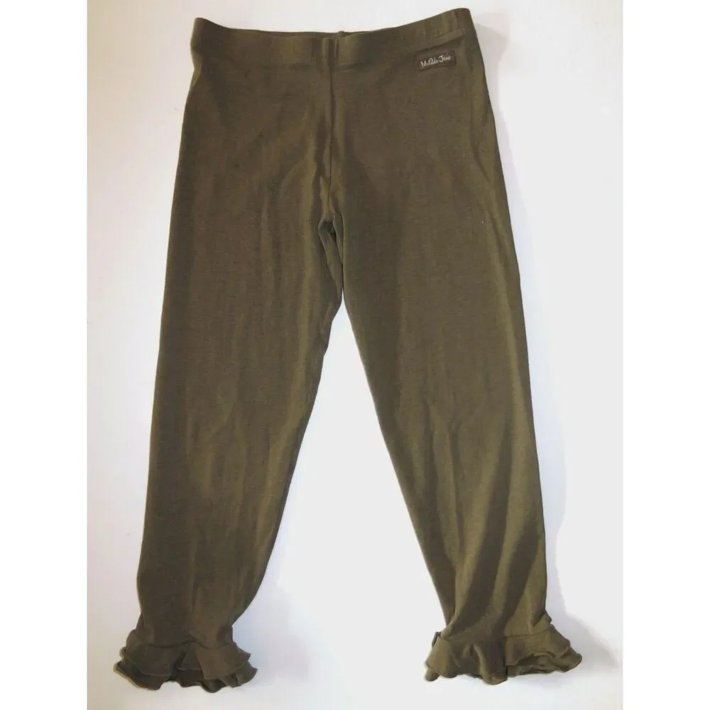 Matilda Jane Hello Lovely Woodland Adventure brown ruffle capri leggings pant 12